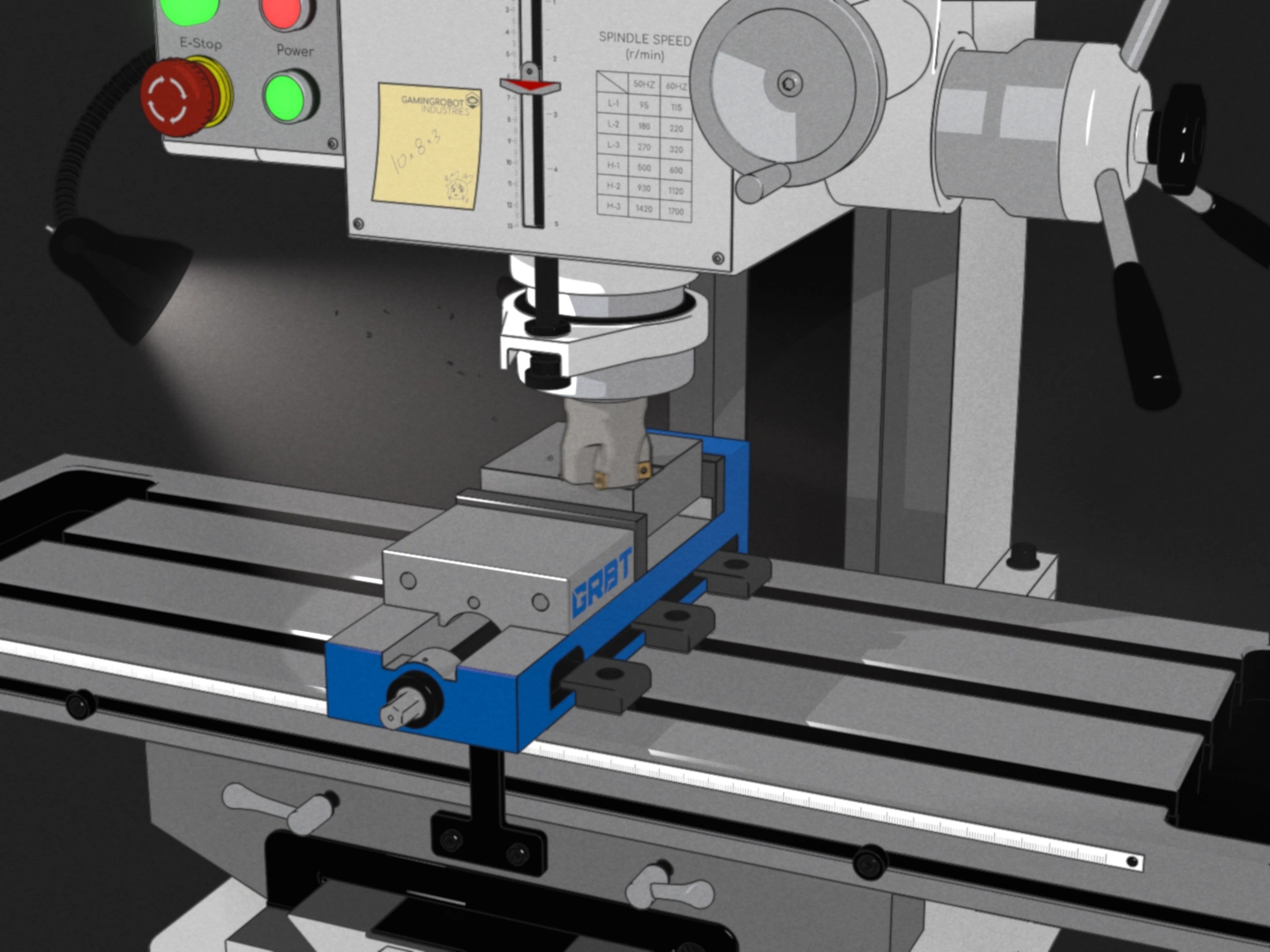 3d render of a milling machine