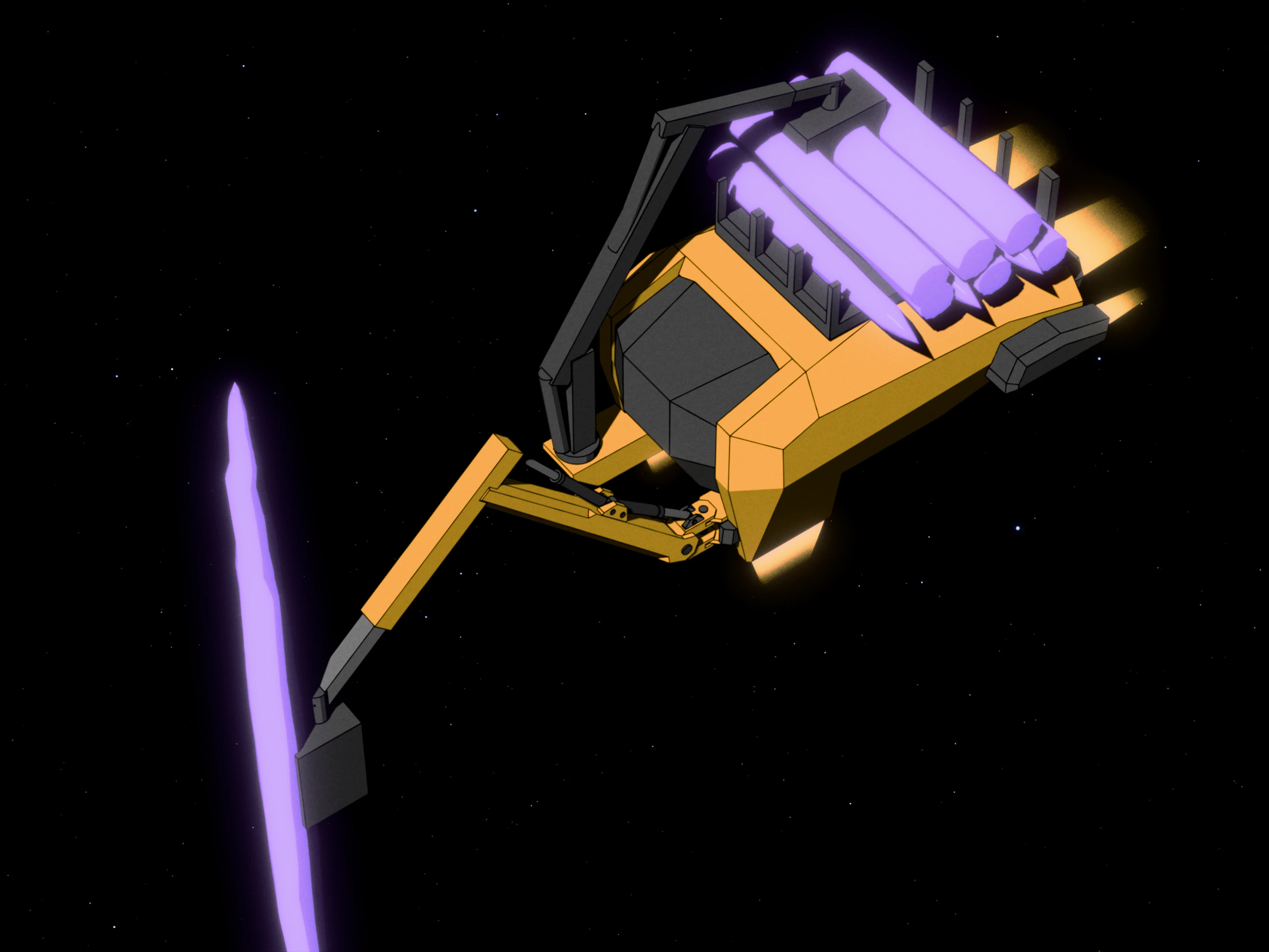 3d render of a harvesting machine harvesting crystals